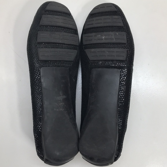 Neiman Marcus Black Leather Penny Loafer Driving Shoes